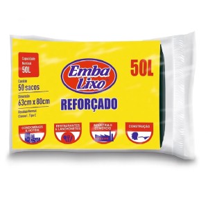 SACO DE LIXO EMBALIXO 50L REFORÇADO 50UN