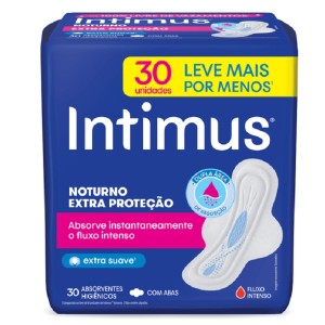 ABSORVENTE NOTURNO INTIMUS COB SUAVE C/ABAS 30UN