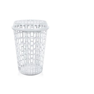 CESTO TELADO C/ TAMPA BRANCO ARQPLAST 60L