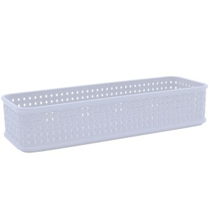 CAIXA ORGANIZ RATTAN BRANCO 30X10